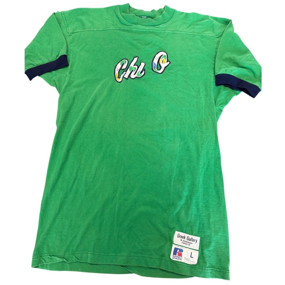 Vintage Russell Athletic Chi Omega Chi O Sorority Jersey T-Shirt Large Clemson